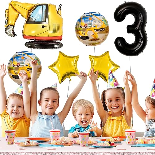 Miniatura 9 de Kawailay Globos de construcción para fiesta de 2 cumpleaños, globos de construcción para decoración de cumpleaños de 2 años, globo de aluminio de