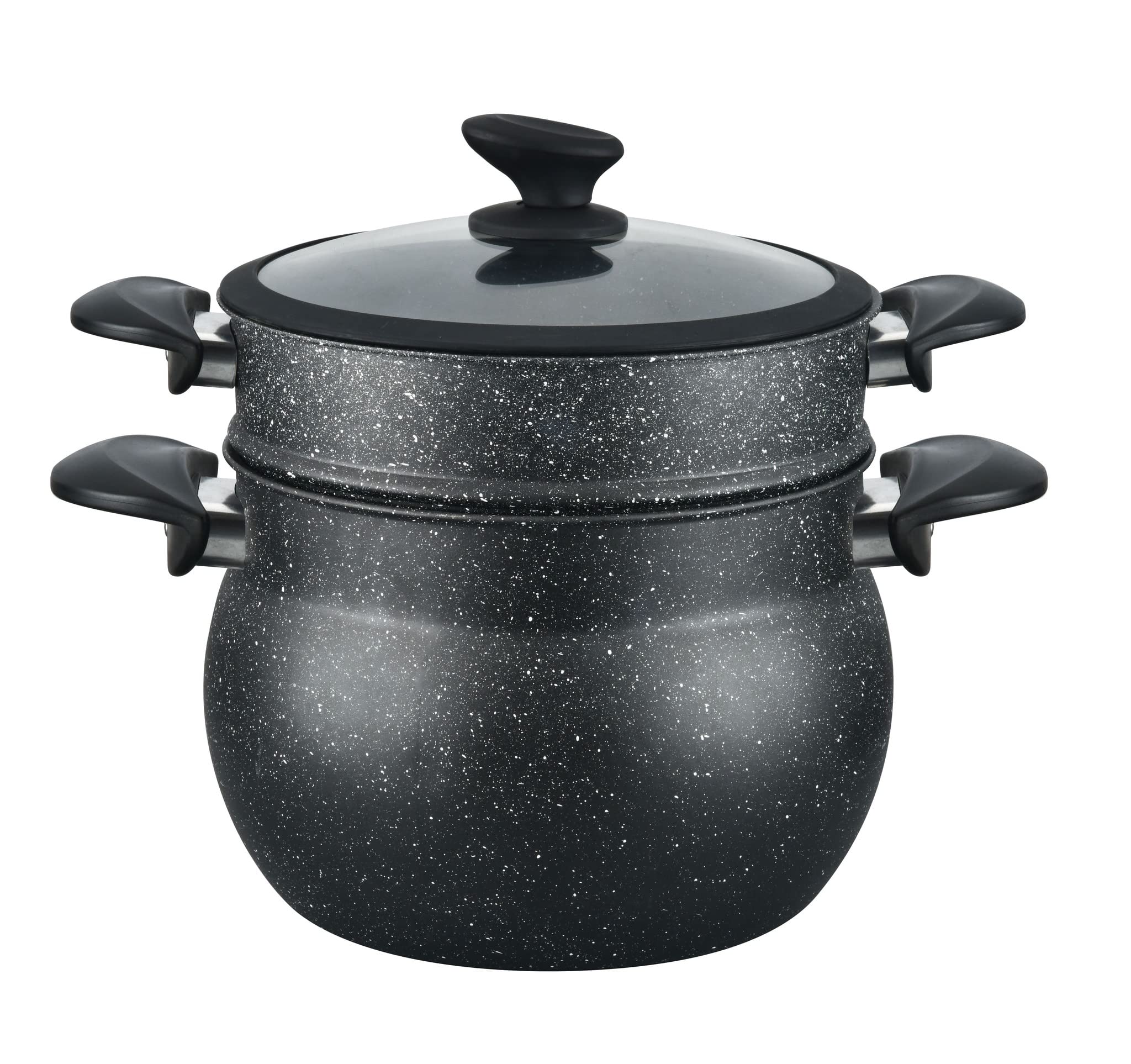 Cheffinger Pentola per couscous, 26 cm, 12 l, colore nero