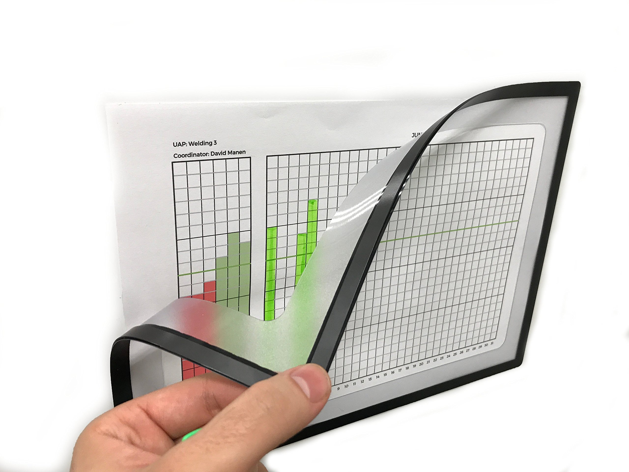 Funda magnética A4 con ventana. 5 unidades. Marco magnético