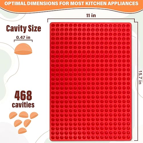 Miniatura 2 de Red Candy Molds - Moldes de silicona para chocolate semiesfera, moldes de silicona para dulces para niños, moldes de gomita para comestibles, hojas