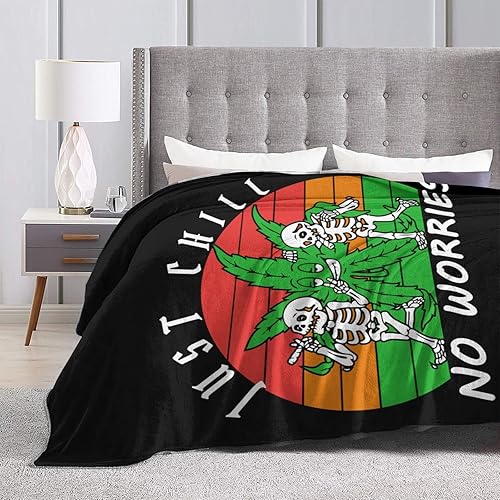 Miniatura 4 de Just Chill No Worries Throw Blanket for Couch Bed Sofa 40"x30" Super Soft Cozy Flannel Blanket Lightweight Warm Blanket