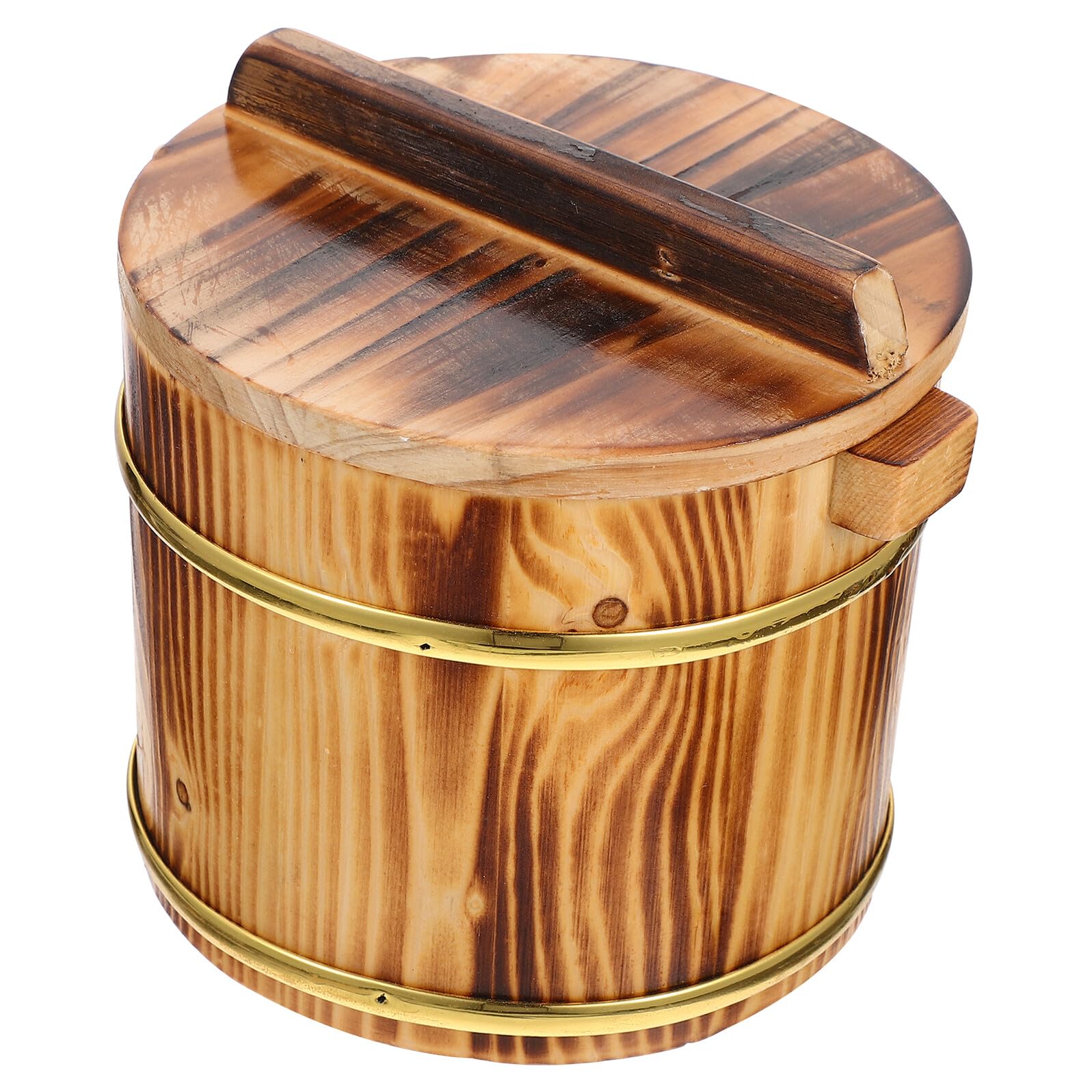 Seau de rangement pour sushi en bois noble SHINEOFI au design rustique