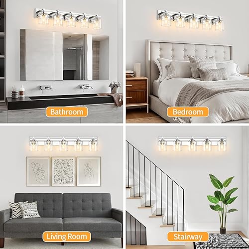 Miniatura 399 de 3 lámparas modernas de baño sobre el espejo, luces de tocador de oro negro para apliques de pared de baño con pantallas de vidrio blanco lechoso