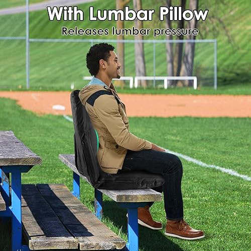 Miniatura 5 de HOPERAN Massage Heated Stadium Seats for Bleachers with Back Support & Lumbar Pillow, 3 Level Heating & 6 Modes Massage Portable Heated Stadium