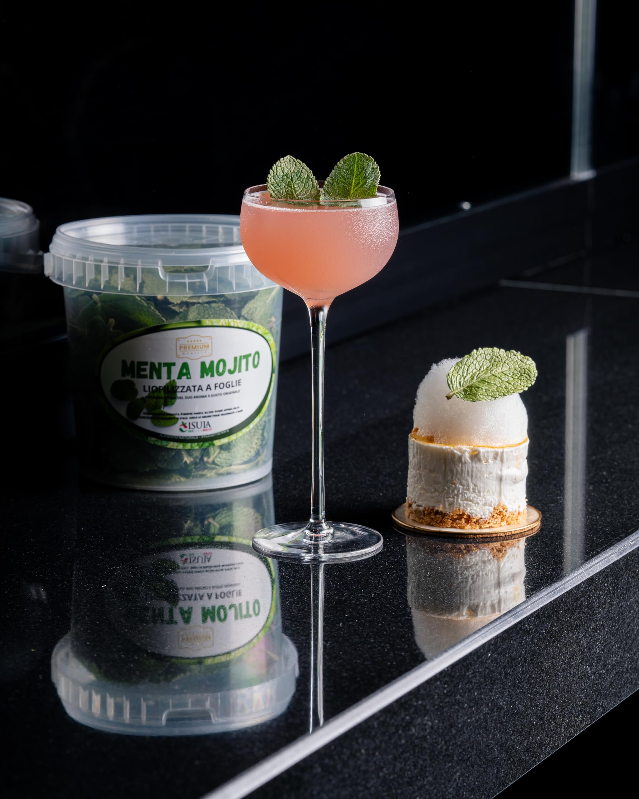 Menta Mojito liofilizzata a foglie intere-pronta all'uso per Cocktail, tisane e Piatti Innovativi-Preserva il 98% del gusto, colore e aroma della menta fresca- 100% MENTA HIERBABUENA-