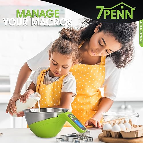 Miniatura 6 de 7Penn Báscula de alimentos para cocina  Báscula verde de 70 onzas con capacidad para leer hasta 11 libras  Báscula digital de alimentos con batería