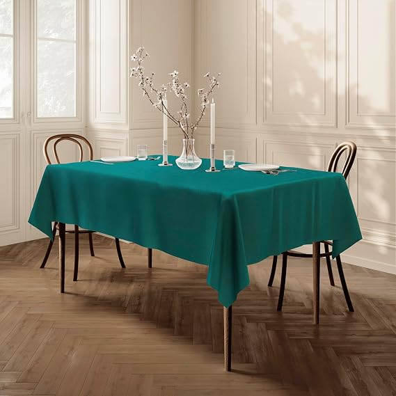Home Direct Extra Large Rectangular Fabric Tablecloth 140x240cm 55x94 Teal