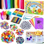 Zefy 3200+ Pcs Arts and Crafts Supplies for Kids, All in One Craft Kit with 12 Crafts Design, DIY School Supplies Kit Christmas Gift Craft Box for Girls Boys Ages 4-12
