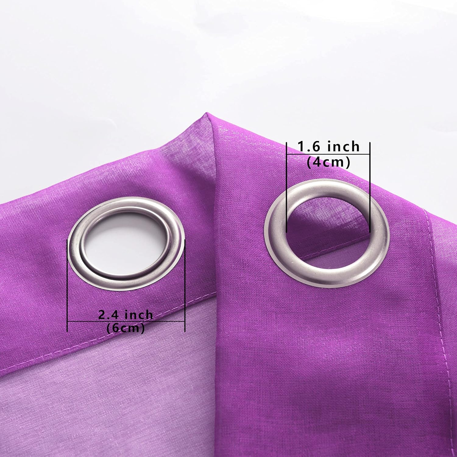 KOUFALL Purple and Grey Curtain Panels 84 Inches Long for Bedroom Set of 2 Sheer Ombre Light Dark Purple Room Decor for Living Room Gray