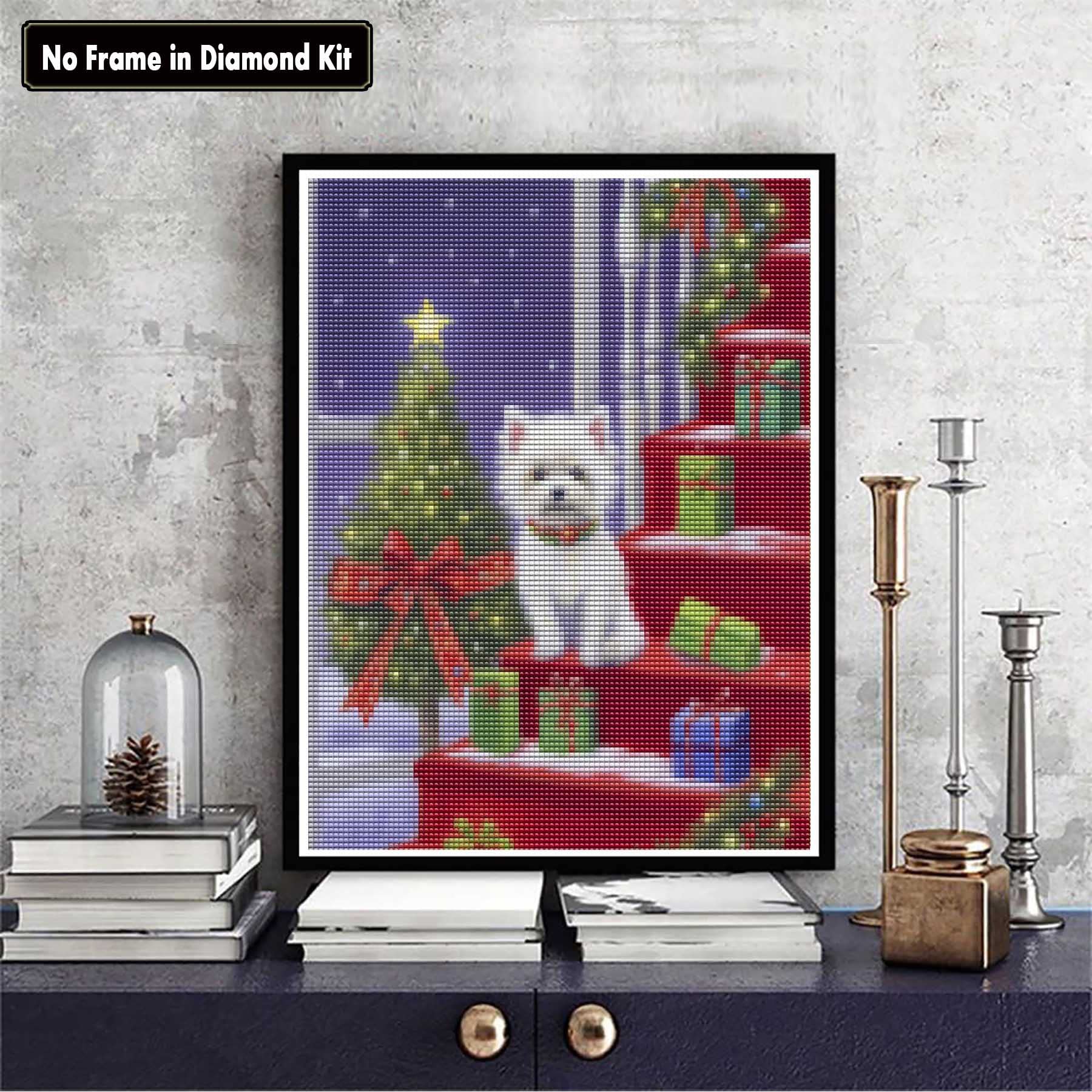 Zariocy 5D Diamond Painting Natale – Cane Con Pupazzo – Kit 30x40 Cm – Tela E Strass Inclusi