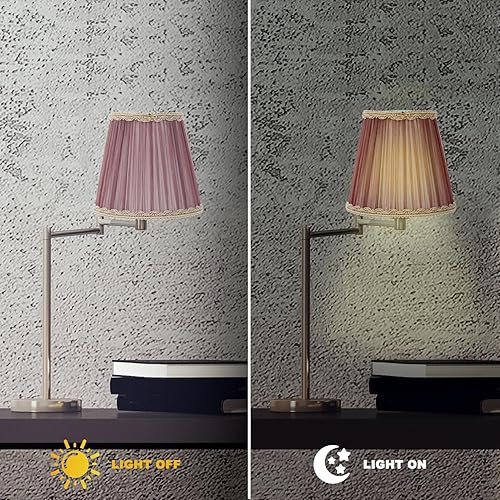 Vista 12 de Pantalla de tela azul con clip, diseño único en forma de campana para lámpara de mesa de piso y pared, luz suave para espacios relajantes