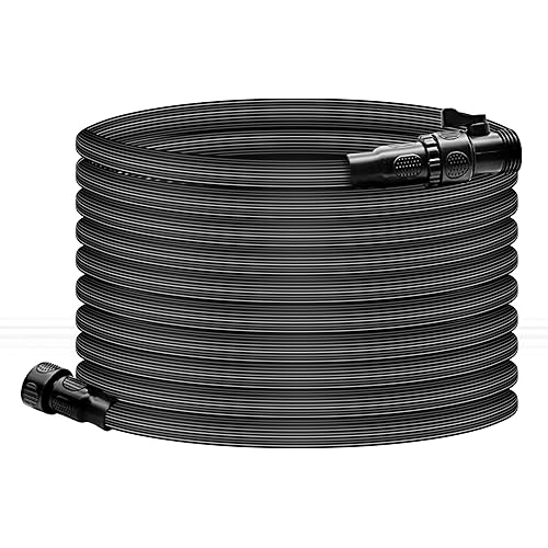 25FT Garden Hose, Flexible Garden Hose with Triple Layer Latex Core & Latest Improved Extra Strength Fabric Protection for Outdoor Lawn Plants Car-washing, Black