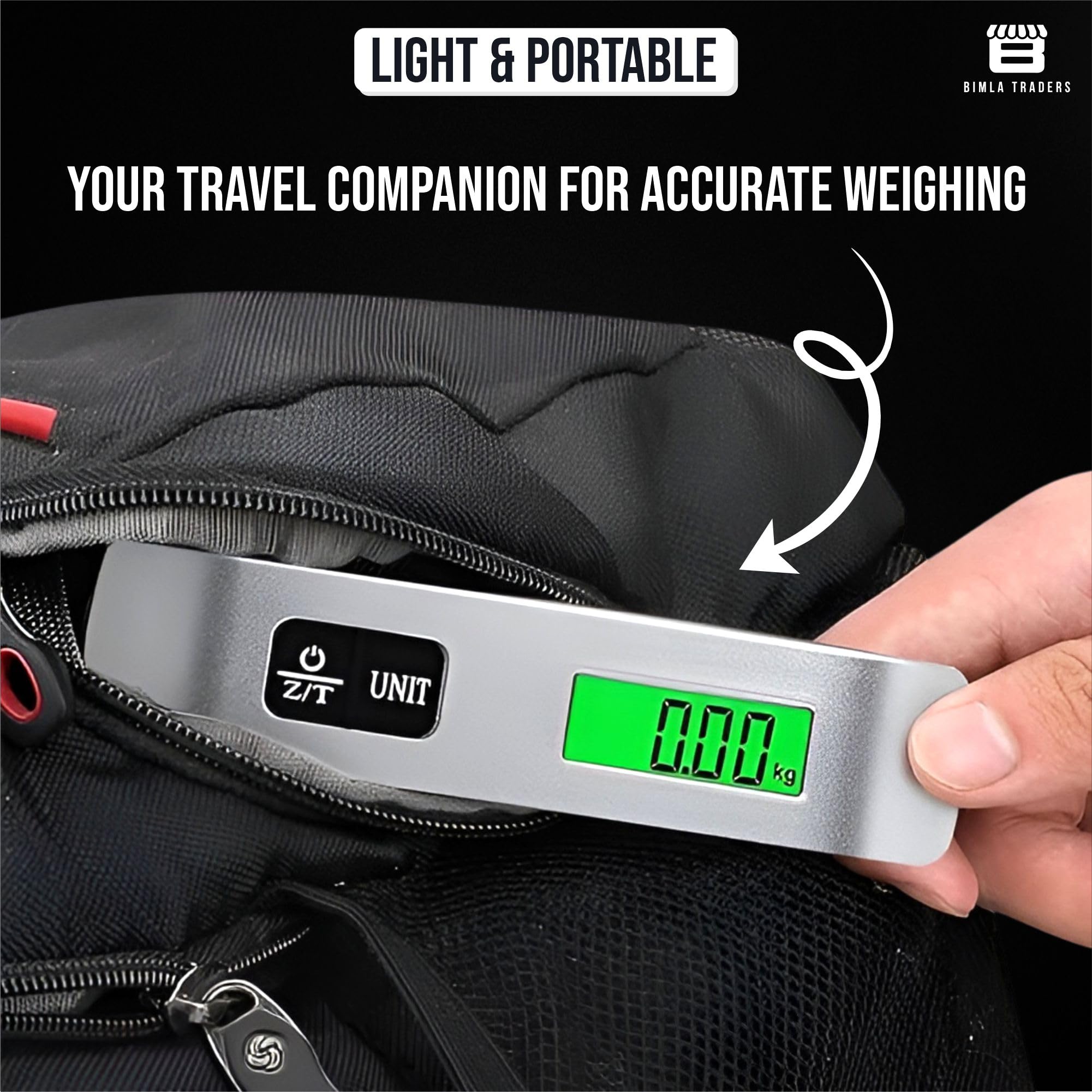 Btag Portable Electronic Luggage Weighing Scale | 50kg/110Lb Digital Handheld Travel Weight Scale with LED Display | Compact & Durable Suitcase/Baggage Weight Checker for Home– Pack of 1(JY-29) 2