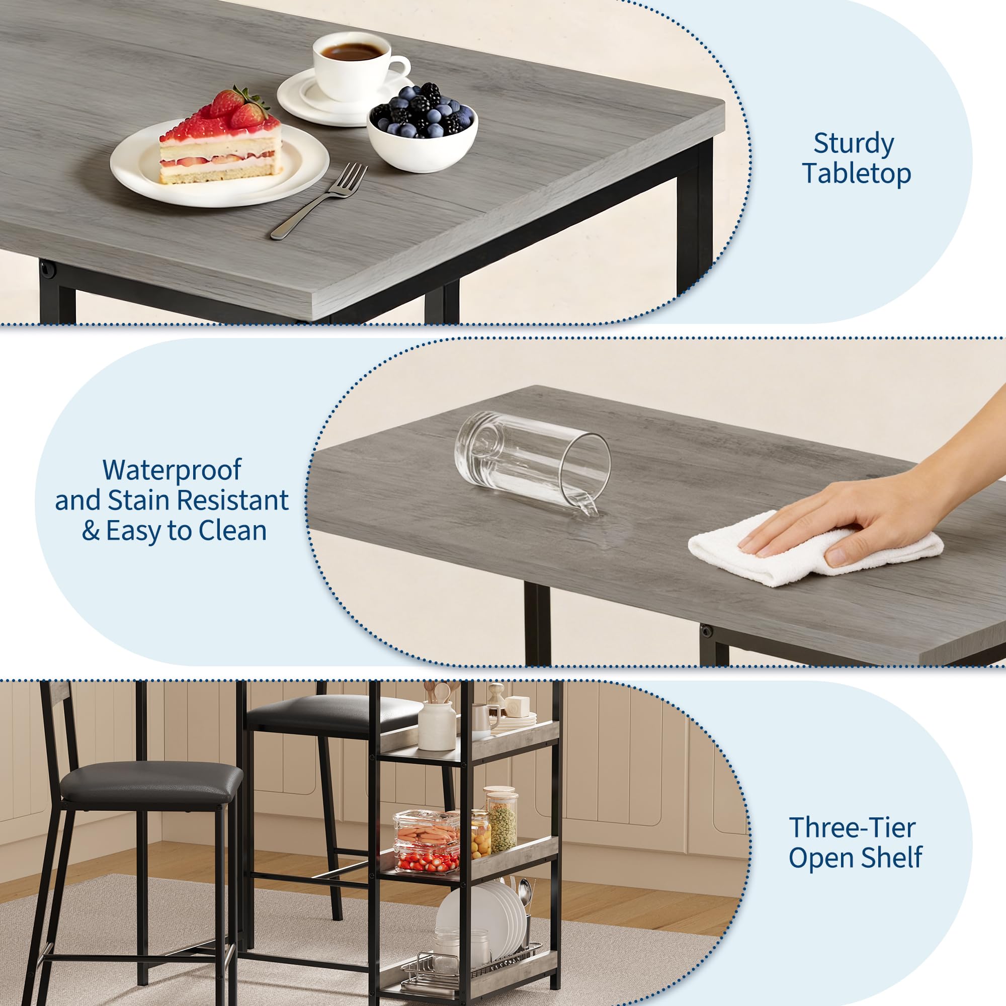 GarveeLife - Set de Comidas (2 p, Altura encimera)