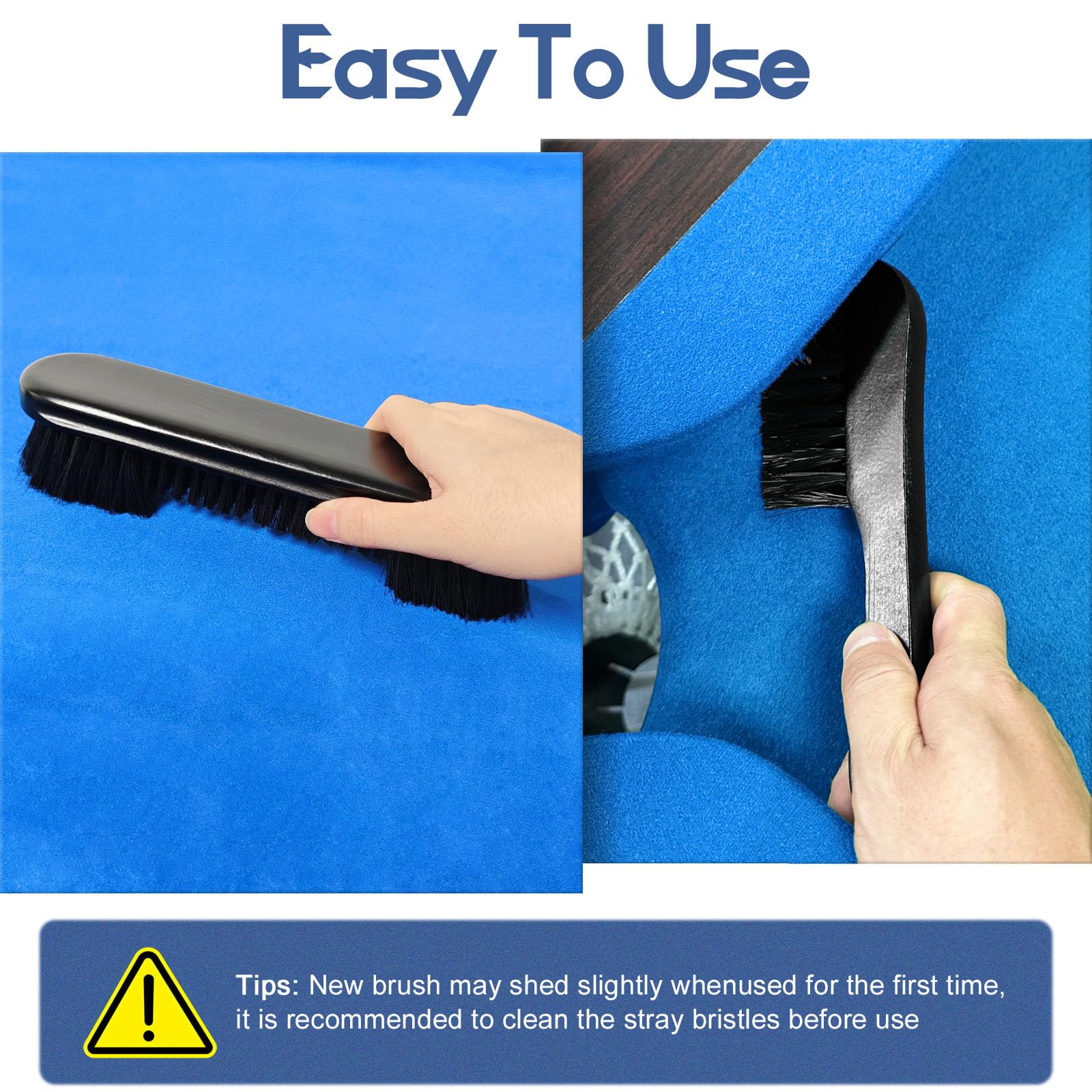 Naissgo Pool Table Brush Cleaning Kit with Cue Shaft Cloth, Solid Wood Handle & Soft Nylon Bristles - Image 4
