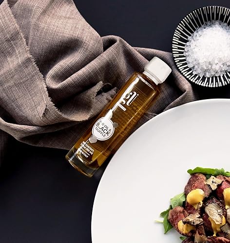 Miniatura 8 de Aceite de trufa negra, infundido con rodajas de trufa real, sabor concentrado de trufa, tamaño grande, tartufo, reserva premium, 8.5 fl oz (8.4 fl