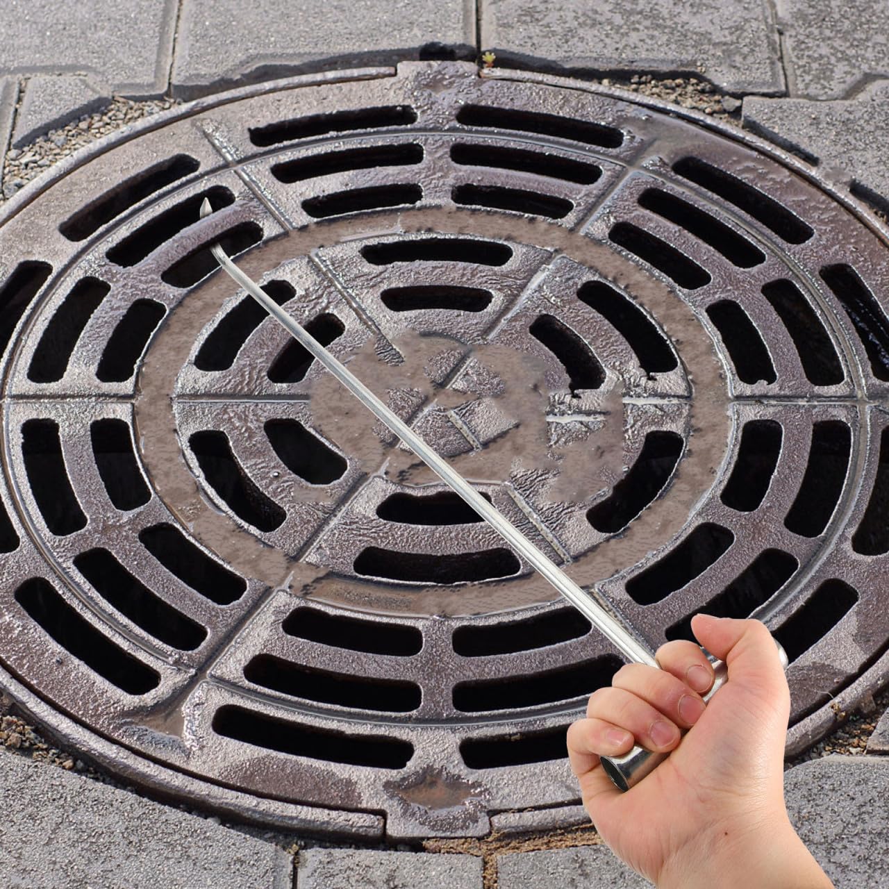 Gancho En Forma De T Para Levantar Tapa De Alcantarilla De 19.7 Pulgadas Gancho Elevador Resistente Con Diseño Engrosado Uso Versátil Para Puertas Enrollables Y Cubiertas De Pozo