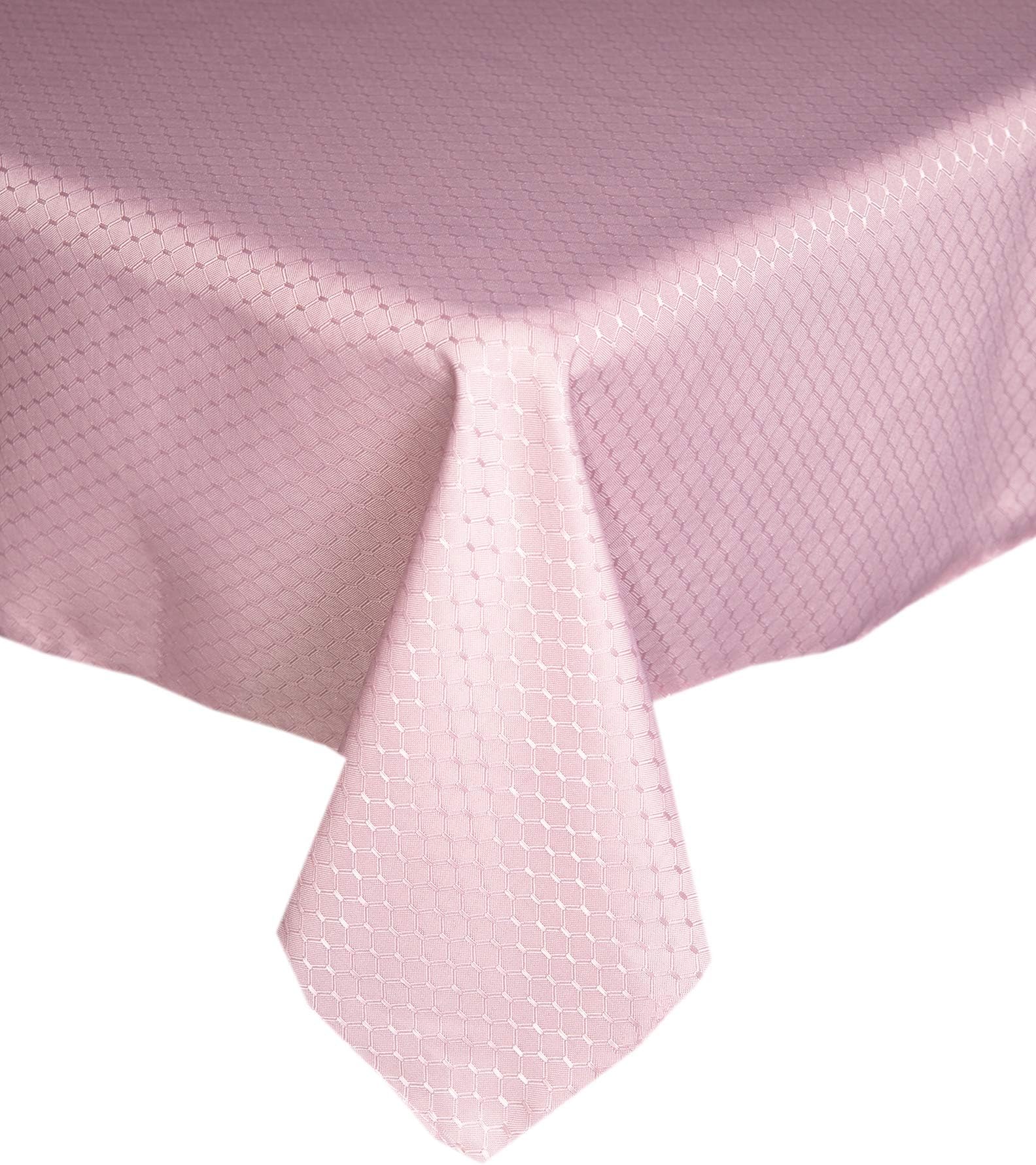 Lintex Chelton Beehive Weave Jacquard Fabric Tablecloth Easy Care Stain Resistant and Water Repellent Indoor and Outdoor Solid Color Tablecloth - 52 Inch X 70 Inch Oblong/Rectangular, Dusty Rose