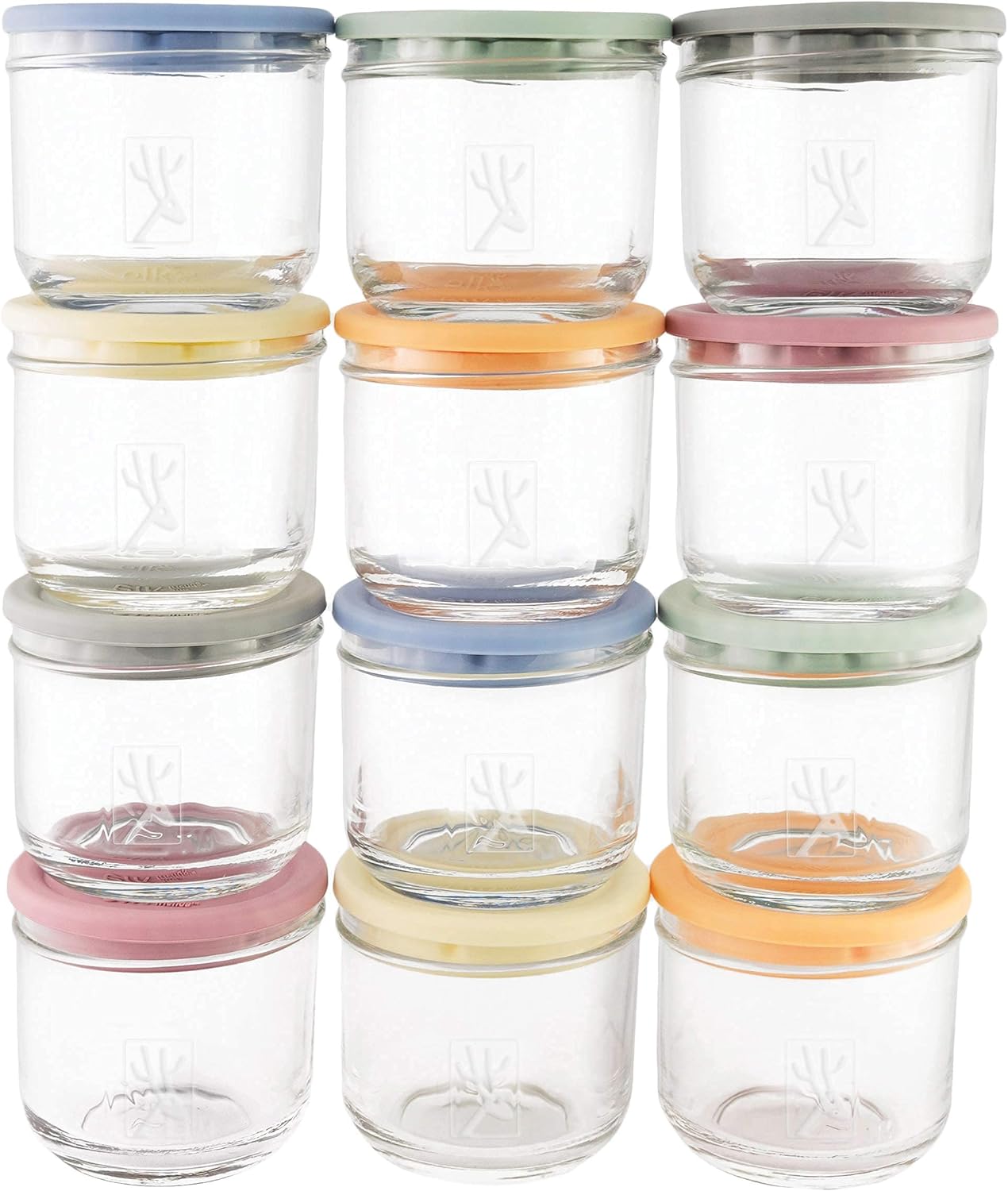 Elk and Friends 5oz Borosilicate Glass Baby Food Storage Jars with