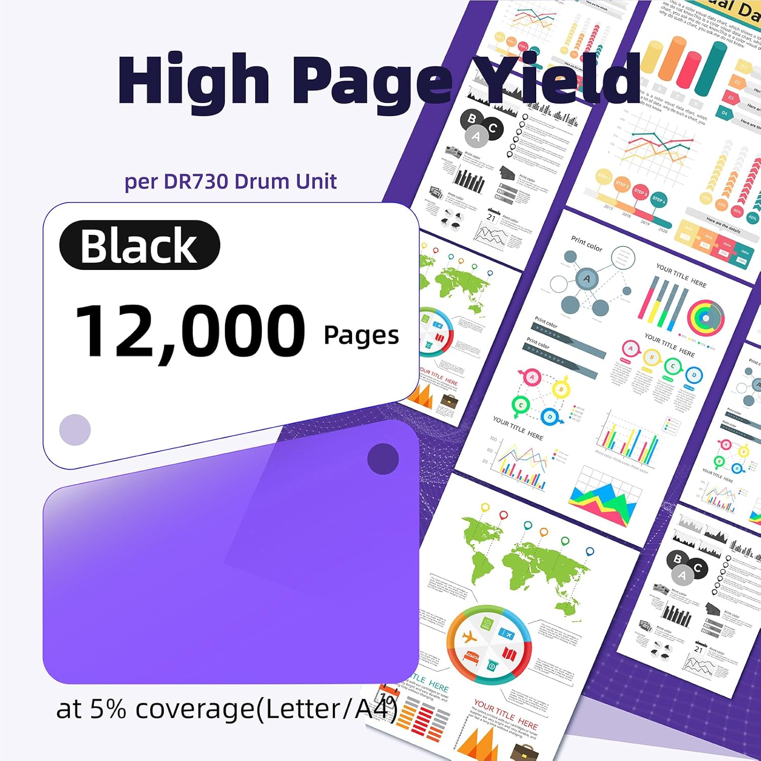 DR730 Drum Unit Compatible for Brother Drum DR730 DR-730 Work with MFC-L2750DW MFC-L2710DW MFC-L2750DWXL HL-L2390DW HL-L2350DW DCP-L2550DW HL-L2370DW Printer (2 Drums, NOT Toner)