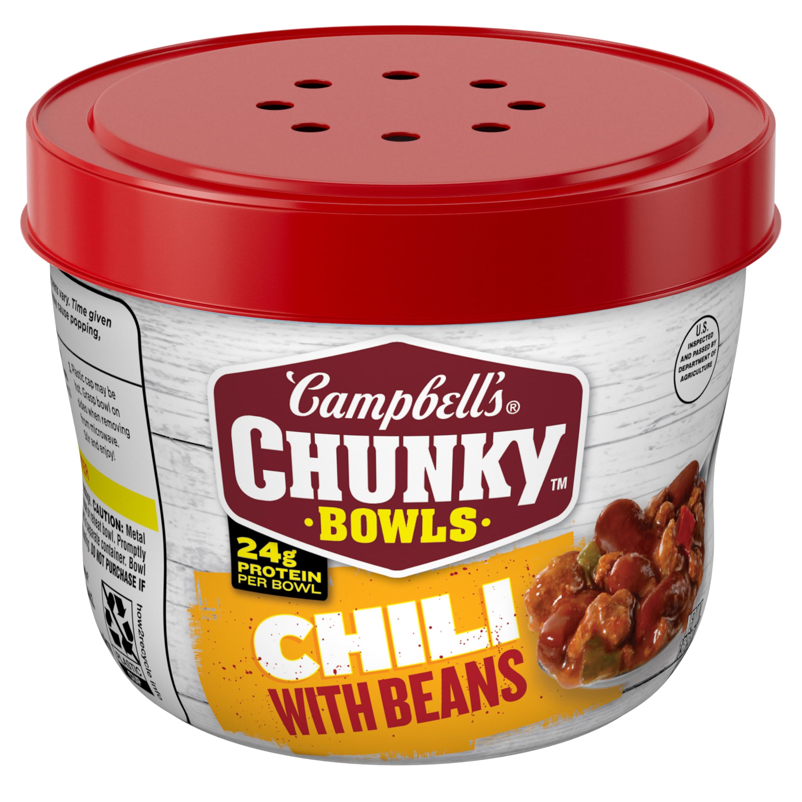 Campbell's Chunky Chili with Beans, 15.25 oz. Microwavable Bowl