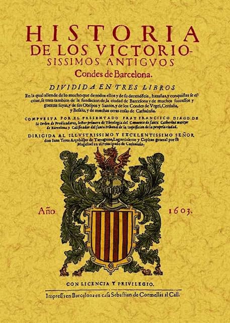 Portada de Historia de los Victoriosissimos Condes de Barcelona