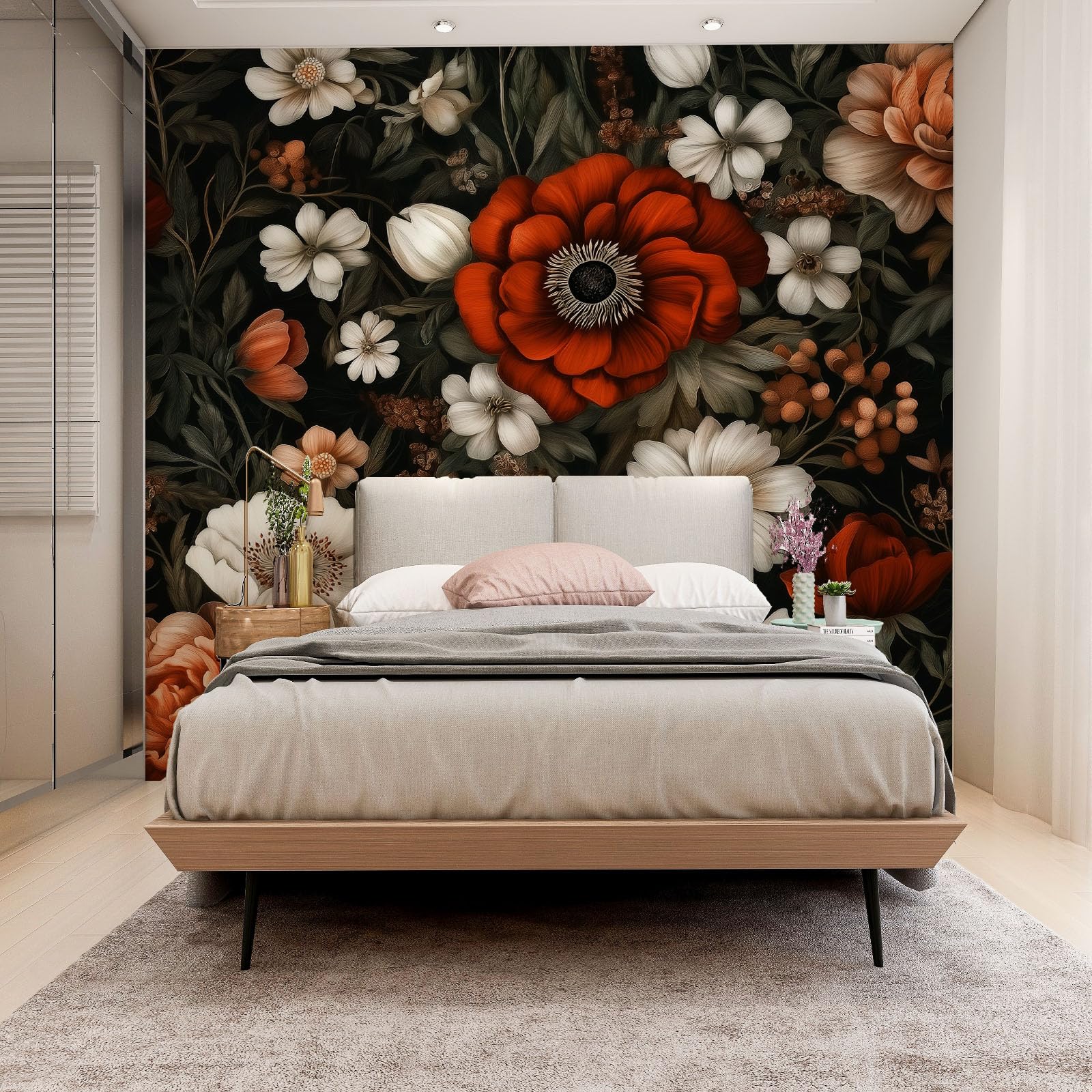 Papier peint floral autocollant pour rénover facilement les murs et meubles usés