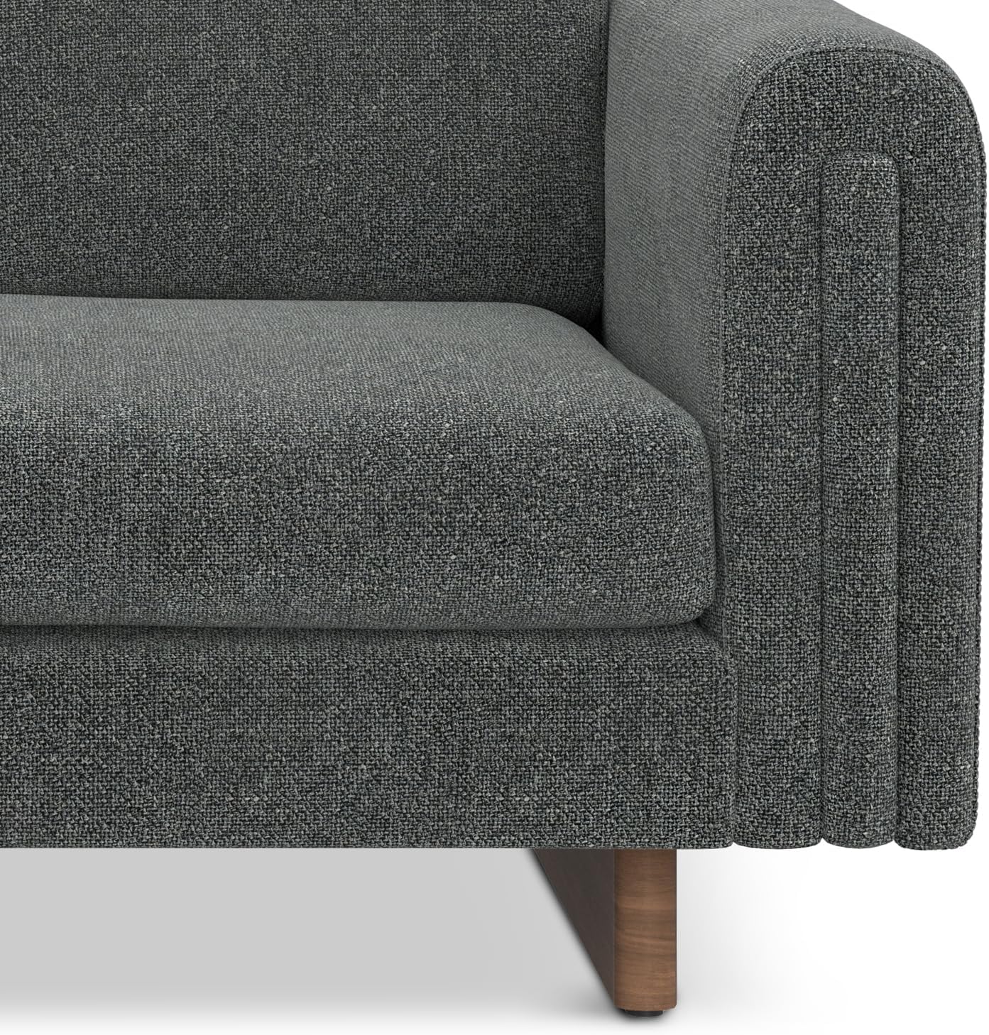 SIMPLIHOME Jones 61-inch Wide Sofa in Dark Grey Tightly Woven Performance Fabric, Compact Loveseat Couch for Living Room or Family Room, Medium-Firm Cushions, Contemporary Style