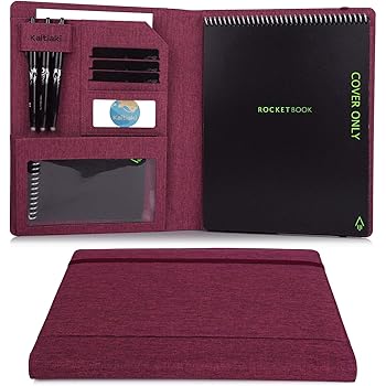 rocketbook folio pocket support zipper organizer loop pen holder letter mini card business fusion fuchsia waterproof inch fabric notebook flip