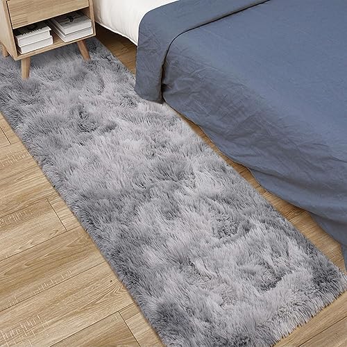Alfombras grises de 2 x 6 pies para dormitorio, alfombra de pasillo esponjosa para sala de estar, alfombra de dormitorio gris, alfombra suave y disponible en Yaxa Peru