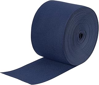 sourcing map Bandas elásticas para coser de 7,62 cm, 10 yardas, color azul marino oscuro, carrete elástico de alta elasticidad para pelucas, cintura y pantalones