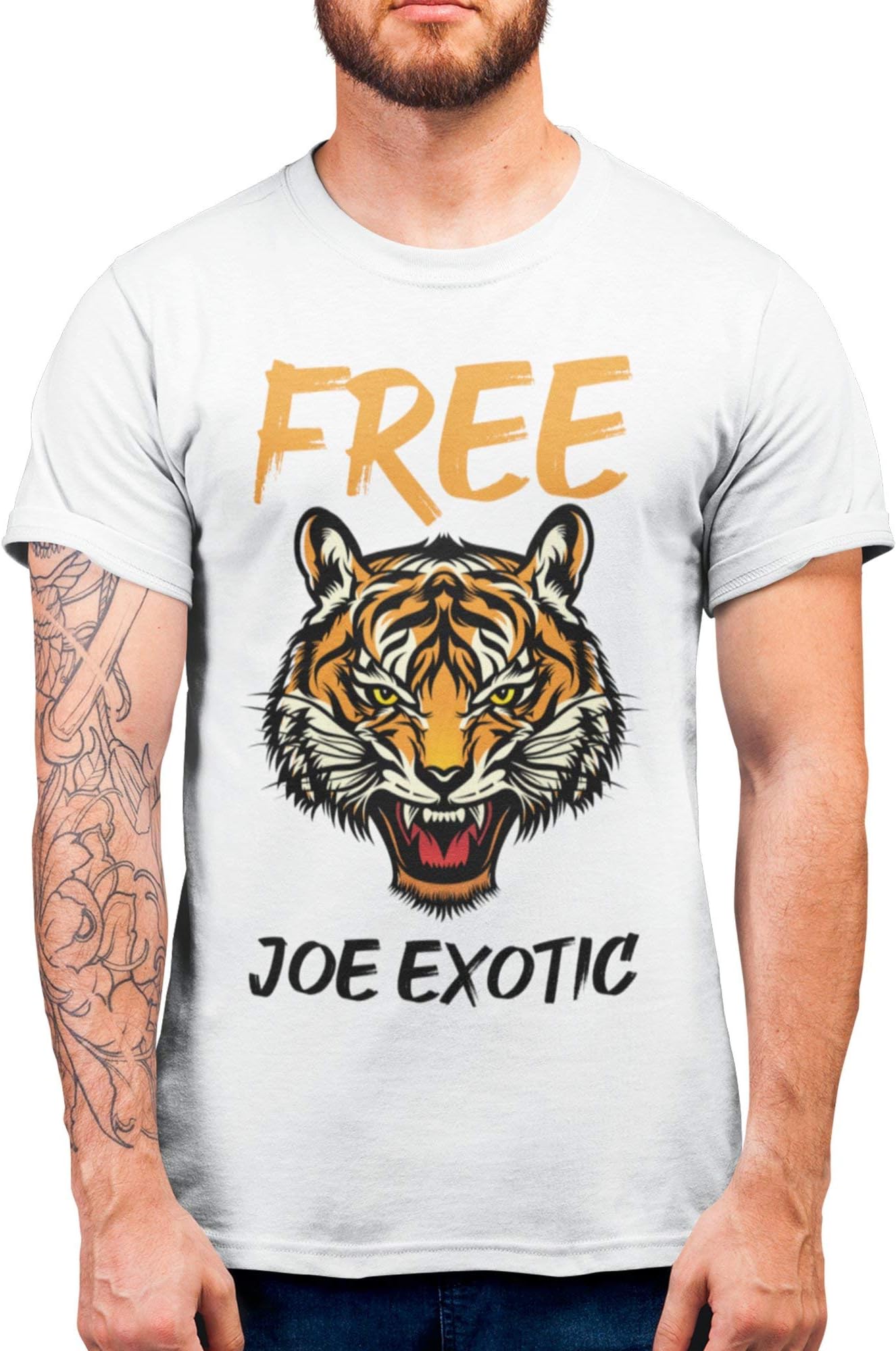 Free Joe Exotic T Shirt Funny for Men Women Shirts Carole Baskin Did It Tiger King Top Tee - Mens Medium