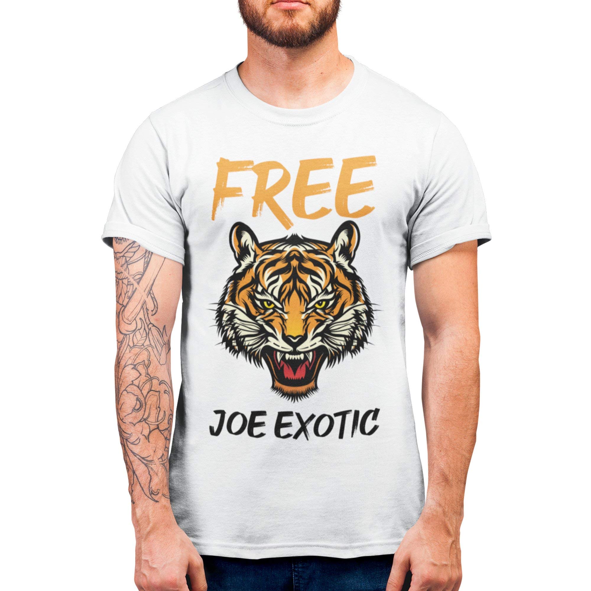 Purple Print HouseFree Joe Exotic T Shirt Funny for Men Women Shirts Carole Baskin Did It Tiger King Top Tee - Mens Medium