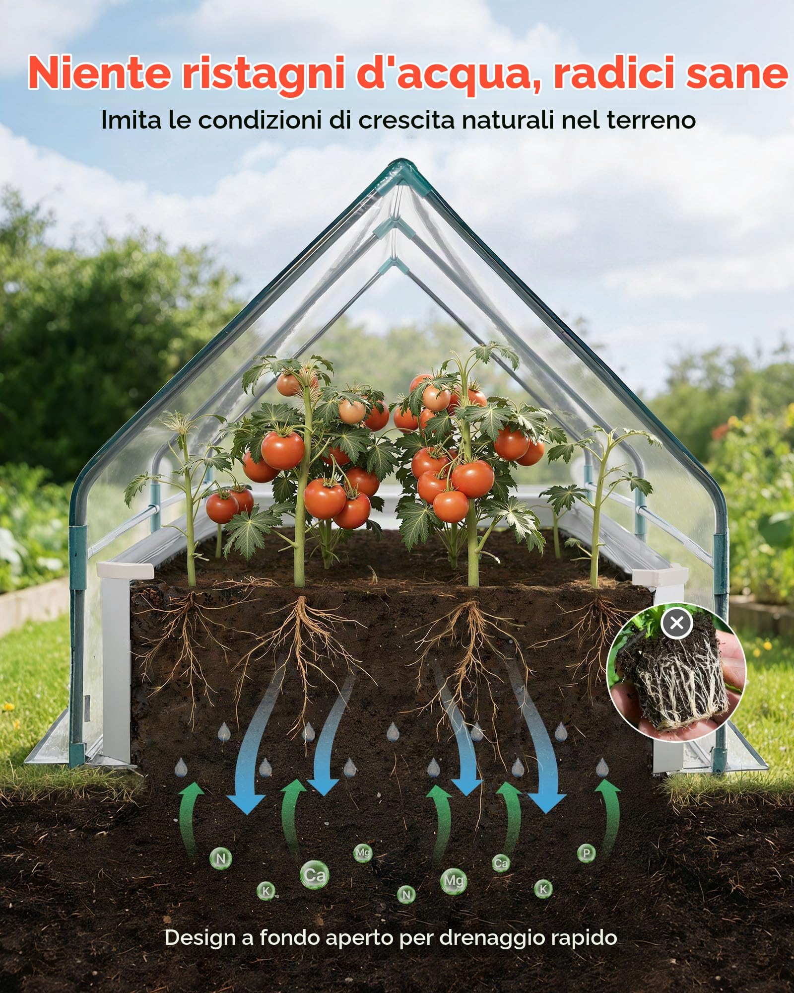 VEVOR Fioriera Rialzata con Copertura 1800x900x300 mm, Aiuola Rialzata Rettangolare per Giardinaggio in Metallo da Esterno Fioriera Serra per Coltivazione Fiori Verdure Piante Orto Giardino