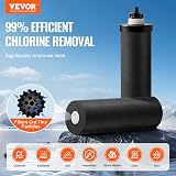 VEVOR Système de Filtration d'Eau par Gravité 8,5 L, Filtre à Eau par Gravité de Comptoir, en Inox 304, Réduction du Plomb et jusqu'à 99% du Chlore, avec 2 Filtres à Charbon et Robinet, Domicile - 2