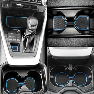 Auovo Anti Dust Mats for Toyota RAV4 Accessories 2025 2024 2023 2022 2021 2020 2019 Custom Interior Fit Door Compartment Cup Holder Insert Center Console Liners(14pcs/Set)(Blue)