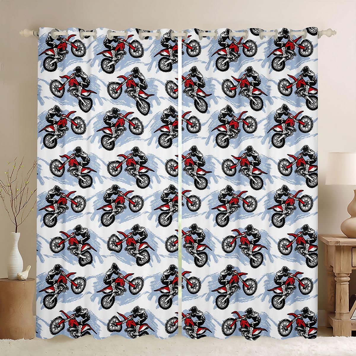 Feelyou Train Blackout Curtains Cartoon Train Darkening Drapes for Bedroom Living Room Decor White Orange Thermal Insulated Shades Transportation Window Treatments, 2 Panels 38 x 54 Inch Gift for Boy