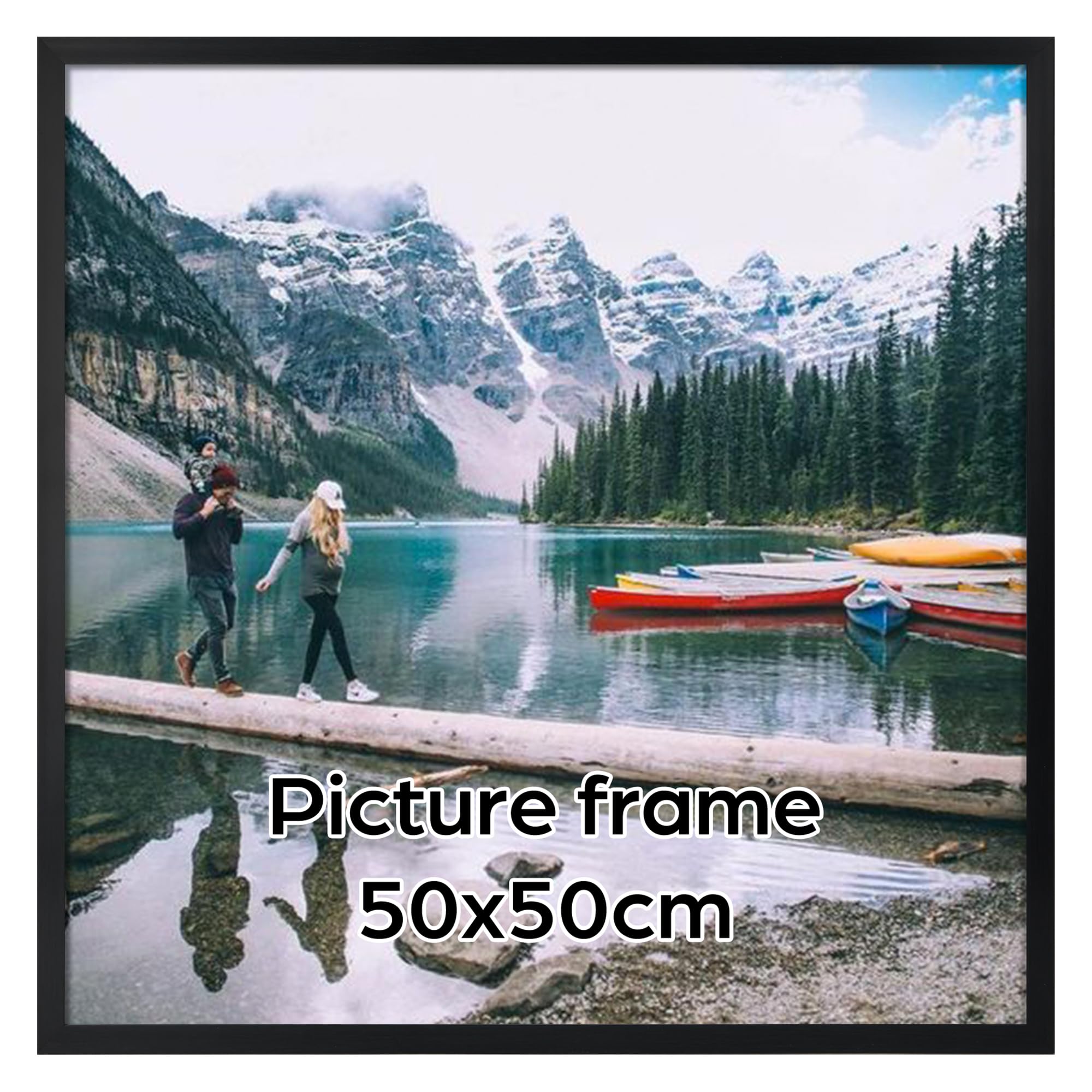 Giftgarden Black 50x50 Frame, Square 50cm x 50cm Picture Frame for Wall-Mounted Horizontal or Vertical Display