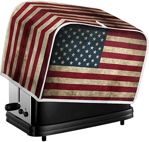 Miniatura 5 de Mumeson Cubierta para tostadora con estampado de bandera estadounidense, tostadora de 4 rebanadas, para hacer pan, cubiertas a prueba de polvo,