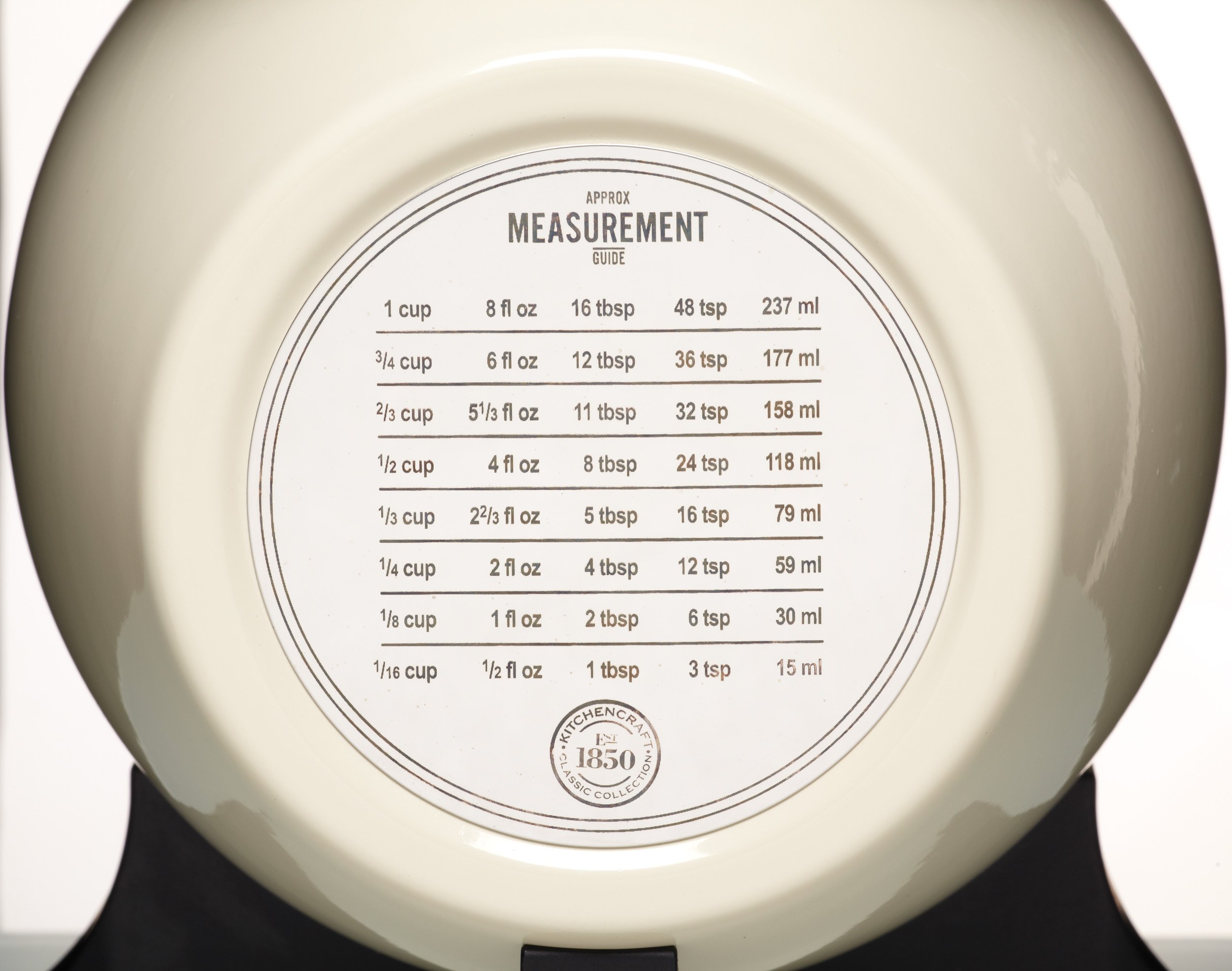 KitchenCraft Classic Collection Mechanische Küchenwaage mit Schale, Geschenkbox, Cremefarben, 2kg