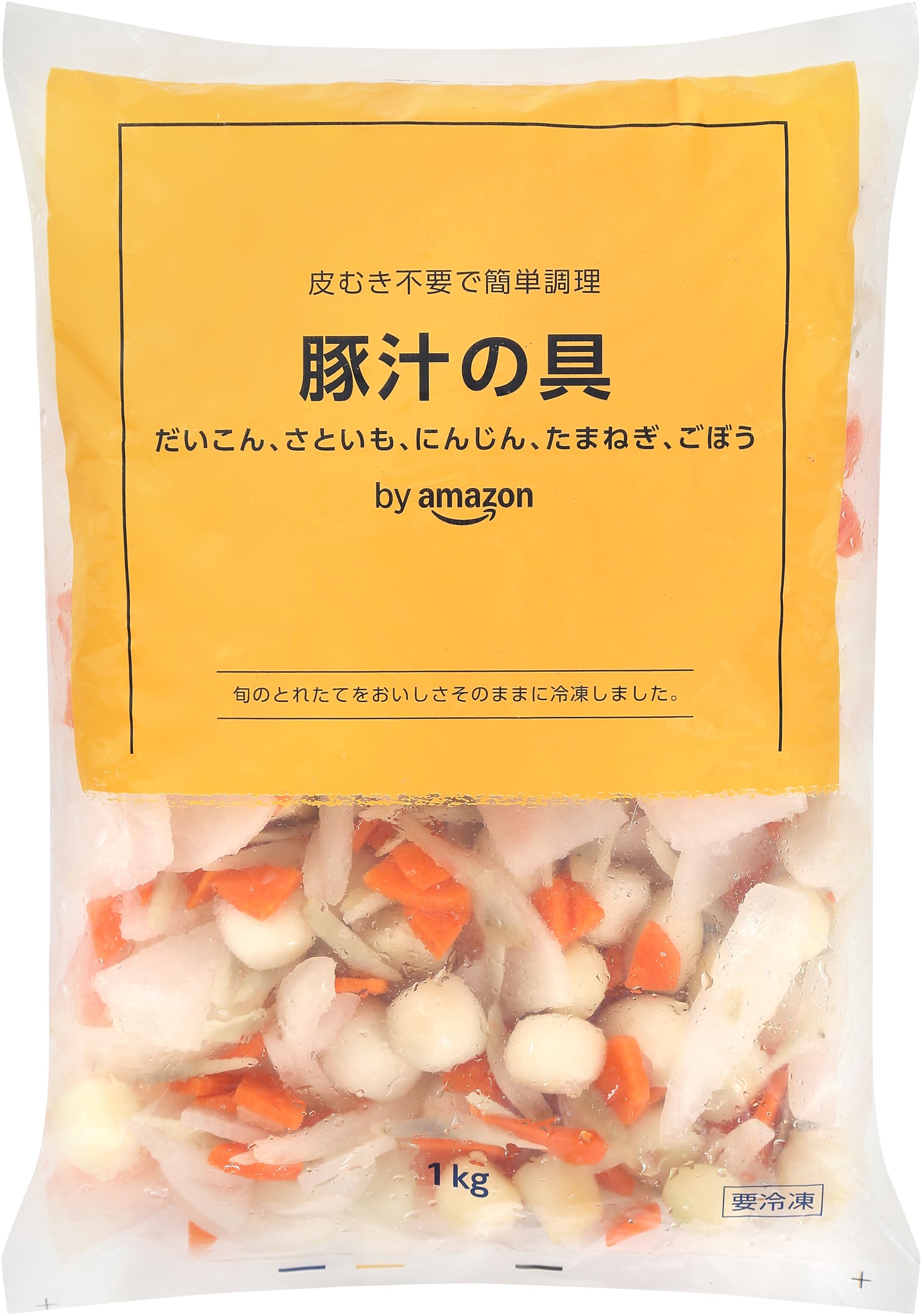 Amazon.co.jp: [冷凍] by Amazon 豚汁の具 1kg 大容量 だいこん