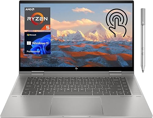HP Envy x360 Business - Laptop 2 en 1, pantalla táctil FHD de 15.6 pulgadas, AMD Ryzen 5 7530U (Beat i7-1165G7), 16 GB de RAM, SSD de 1 TB, KB