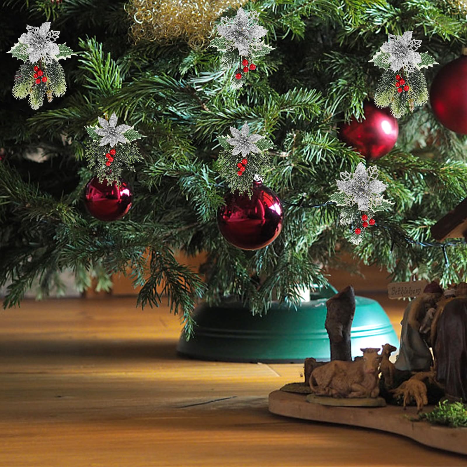 Fiori artificiali di Natale per decorazioni festive