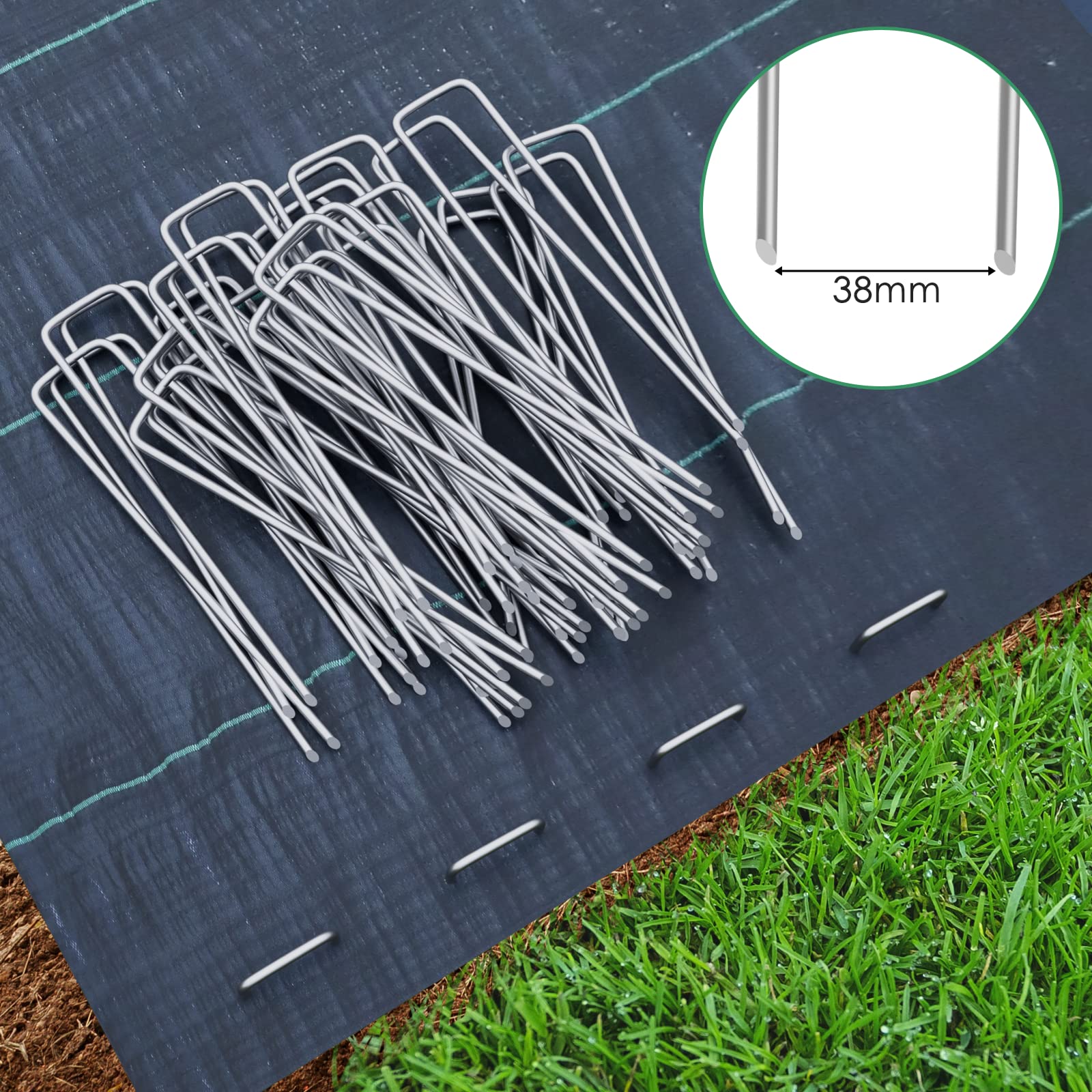 Hengda Set 200 Picchetti Di Fissaggio Per Giardino. Ancoraggio A Terra - Foto 9