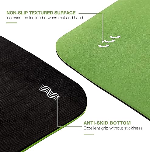 Miniatura 2 de Alfombrilla de yoga antideslizante, esterillas de fitness de pilates, ecológicas, antidesgarros, de 14 de pulgada de grosor, esterillas de yoga para