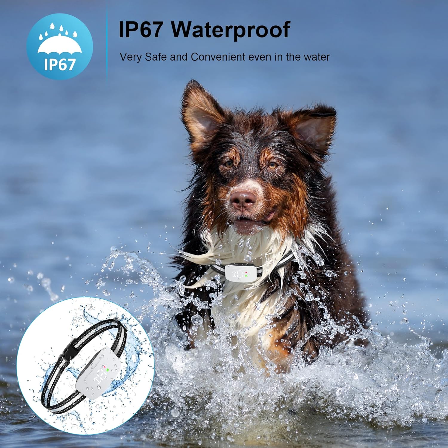 Dog Bark Collar,Bark Collar with Adjustable Sensitivity for Large Medium Small Dogs,Smart Bark Collar Anti False Trigger,Rechargeable Anti Barking Collar with Beep Vibration and Optional Shock