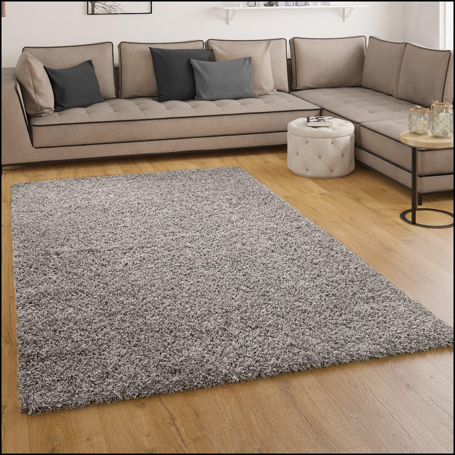 PHC Rug High Pile Long Pile Modern Carpet Uni Violet Purple, Dimension ...