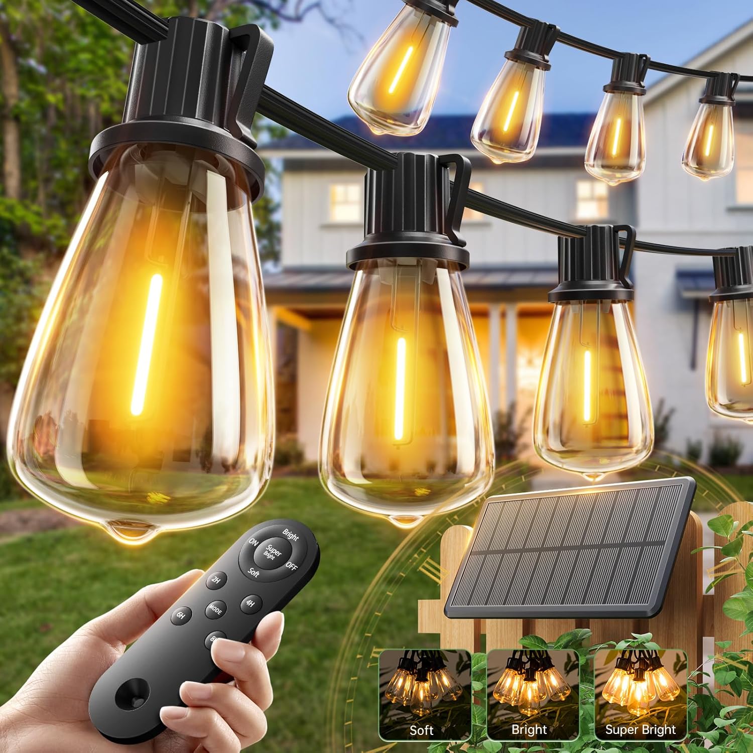addlon solar string lights for patio