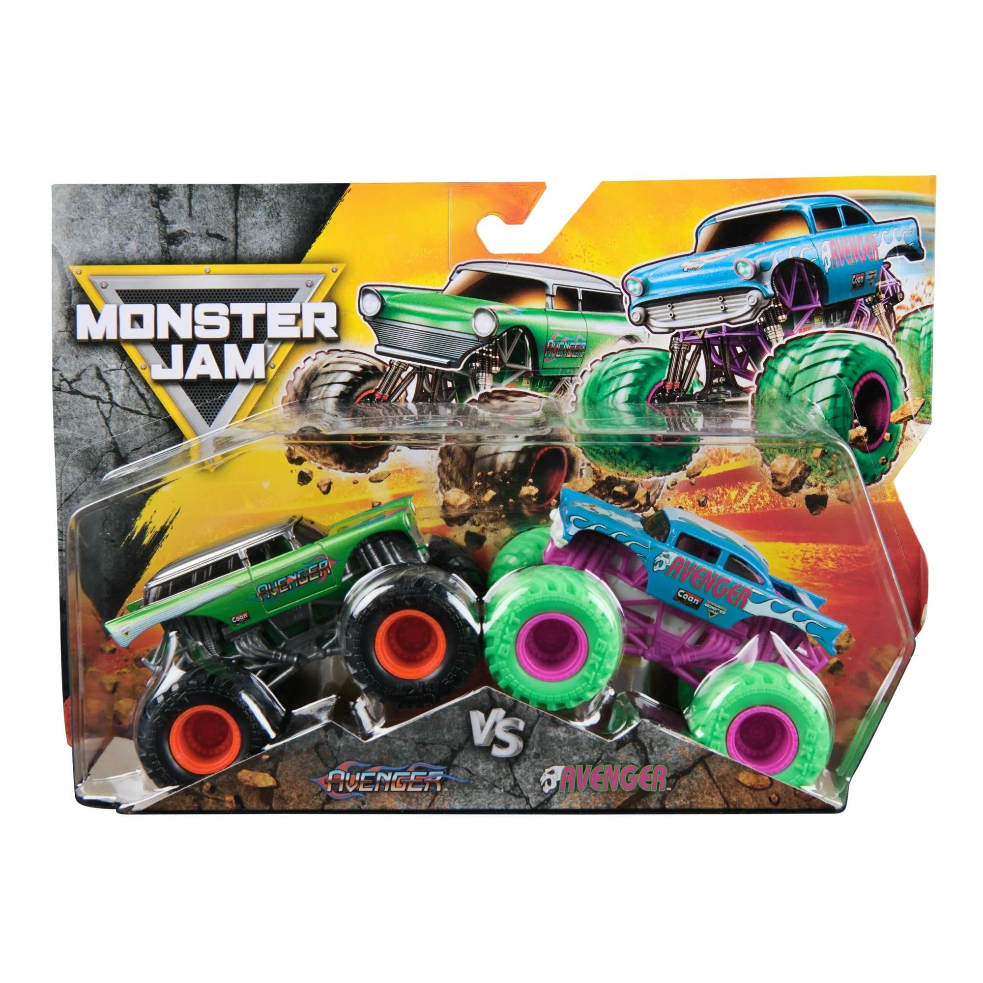 Monster Jam Official 1:64 Scale Diecast Truck 2-Pack Series 33 Avenger vs Avenger