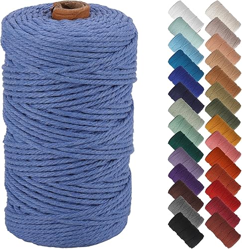 Miniatura 194 de NOANTA - Cuerda de macramé color marrón amarillento, 1/8 pulgadas (3 mm) x 109 yardas (100 metros), cuerda de algodón colorido para colgar